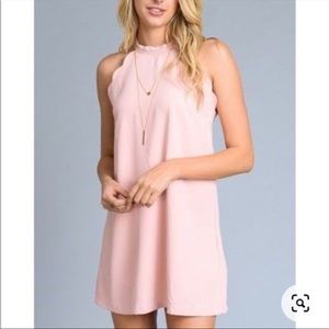 Vici Blush Scallop Halter Dress